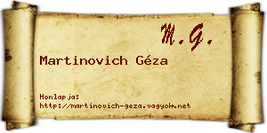 Martinovich Géza névjegykártya