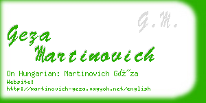 geza martinovich business card